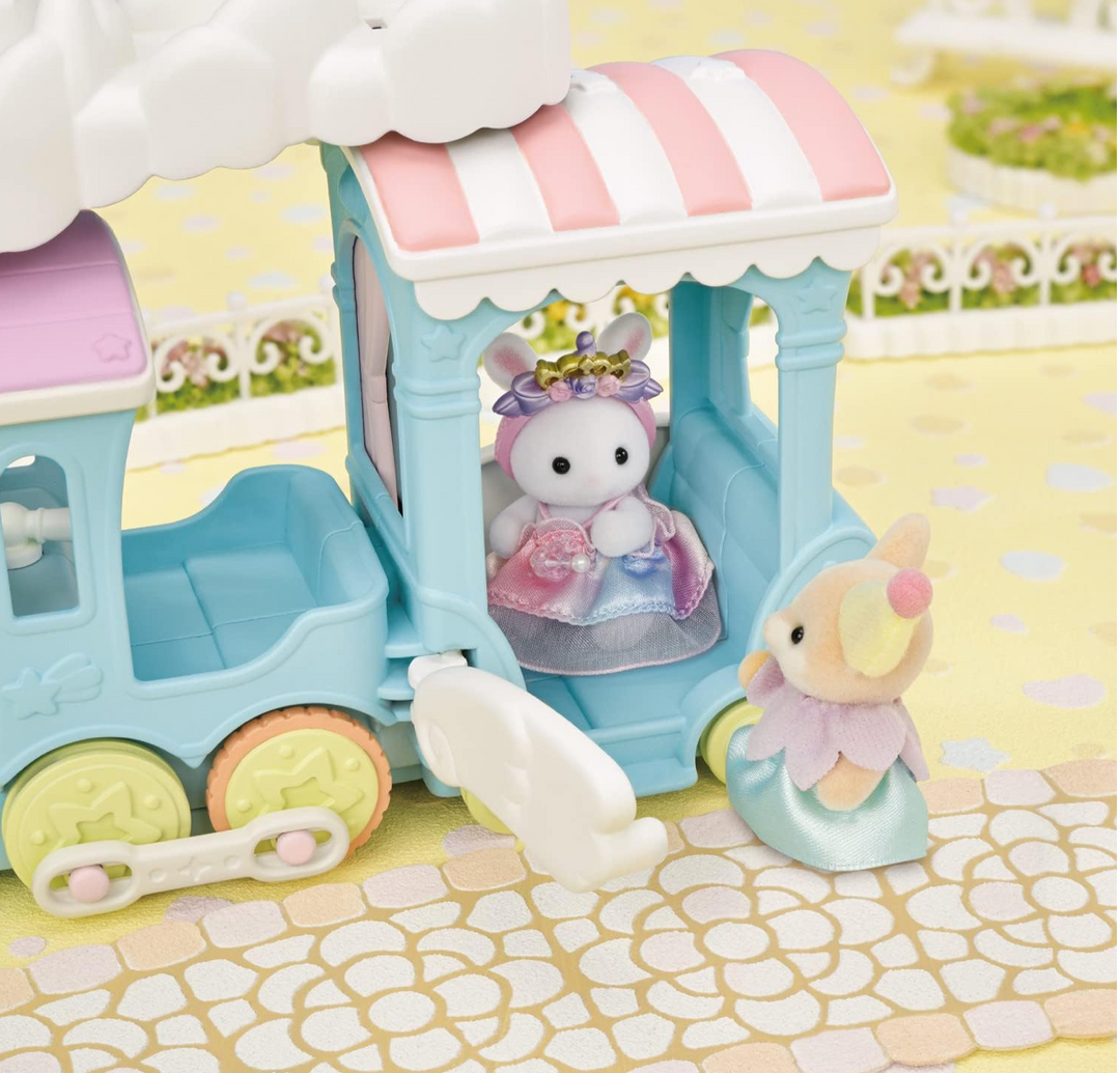 Calico Critters Floating Cloud Rainbow Train - Toy Vehicle Playset with 1 Collectible Figure