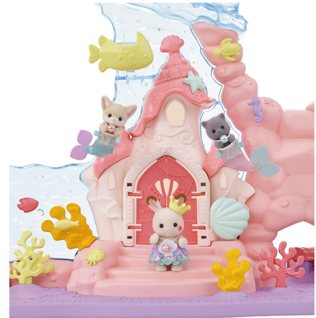 Calico Critters Baby Mermaid Castle - Dollhouse Playset with 3 Collectible Doll Figures