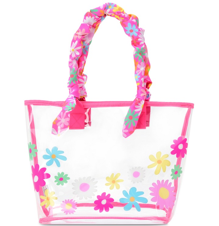 Puffy Flowers Clear Tote and Cosmetic Bag - Victoria's Toy Station