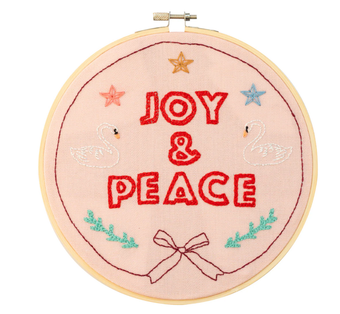 Joy & Peace Embroidery Hoop Kit