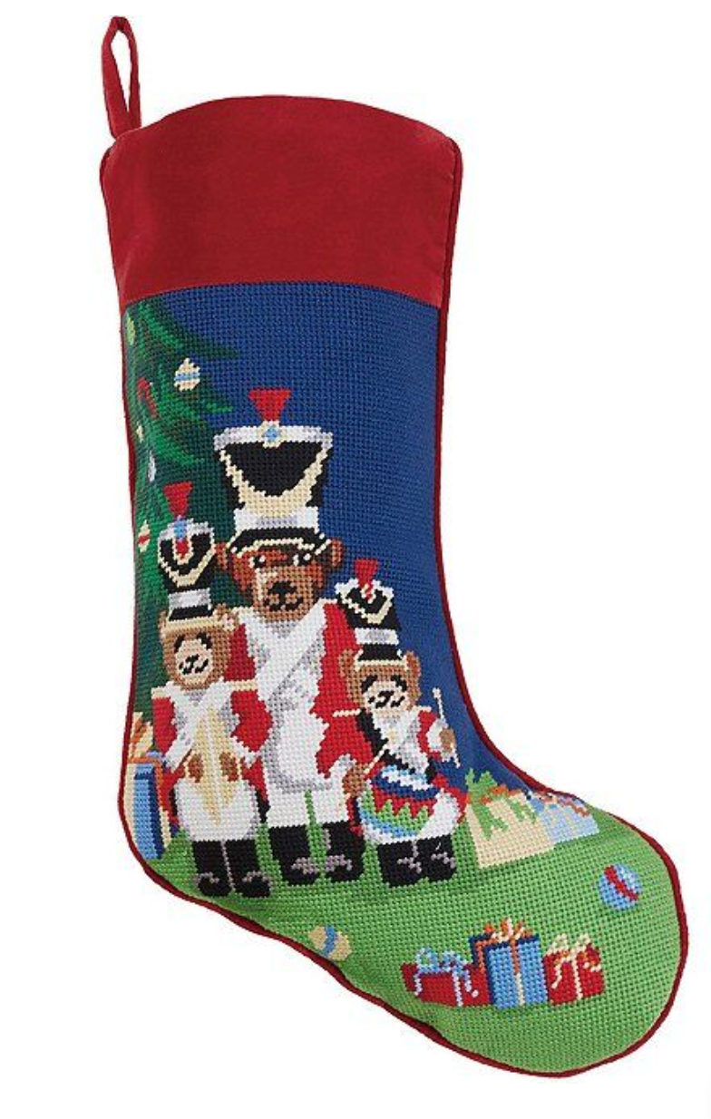 TEDDY BEAR EMBROIDERED STOCKING - Victoria's Toy Station