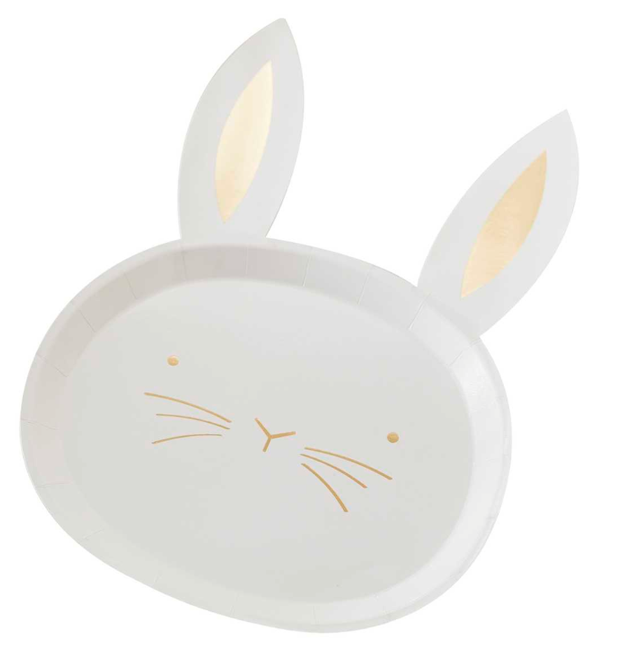 Daisy Crazy Gold Foiled Bunny Plate - Victoria's Toy Station