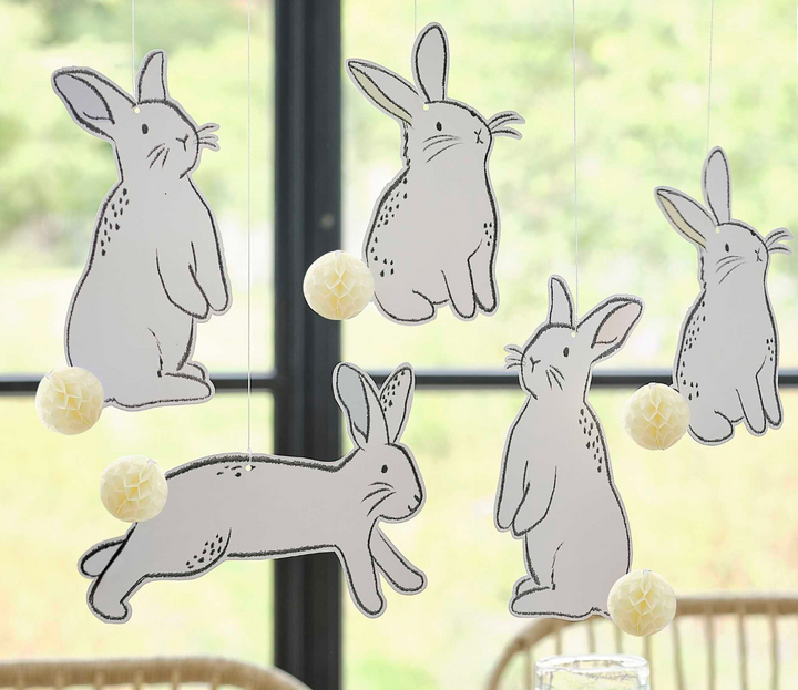 Hanging Card Bunnies w/ Honeycomb Tail - Victoria's Toy Station