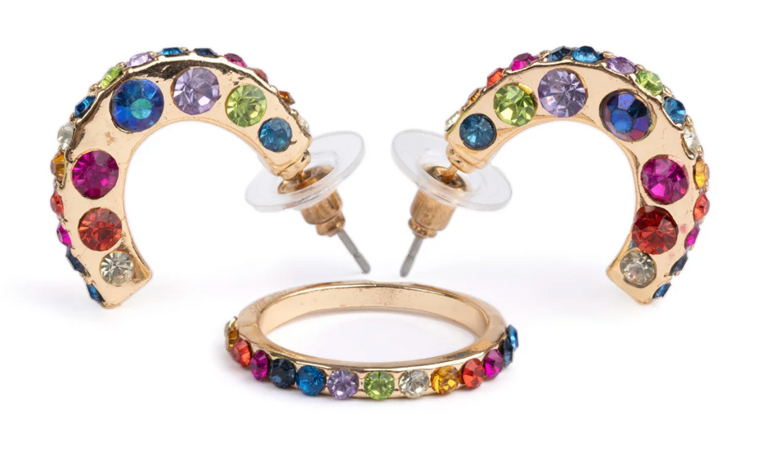 Boutique Chic Rockin' Rhinestone Earrings & Ring Set