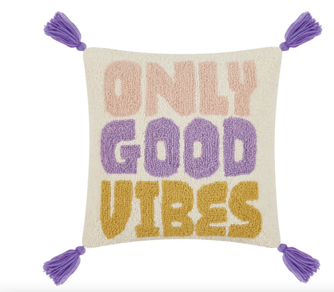 Only Good Vibes w/ Tassels Pillow - Victoria's Toy Station