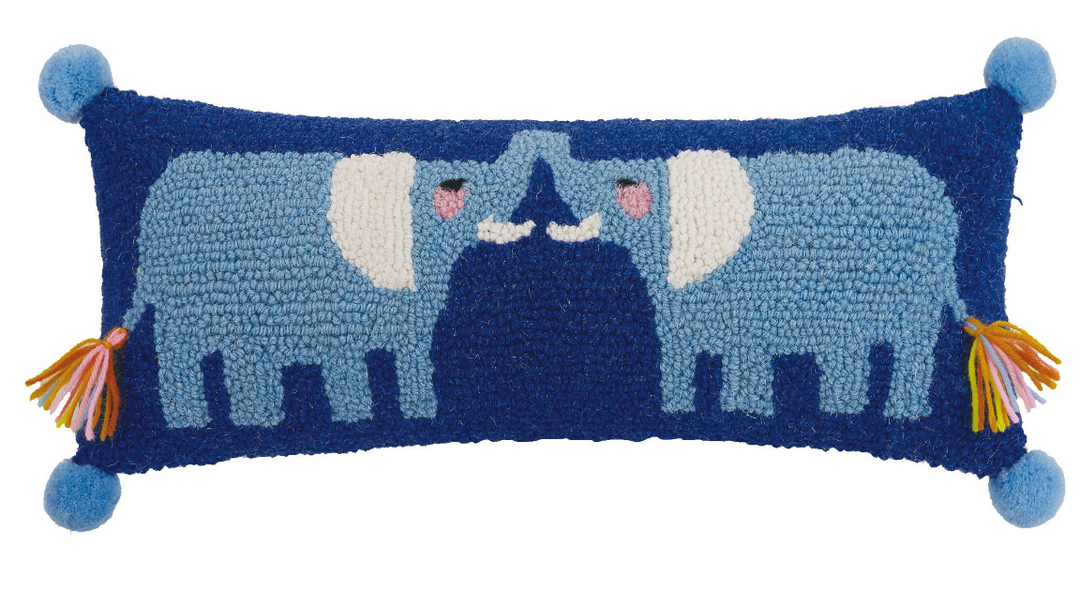 Elephant Pillow w/ Pom & Tassels - Victoria's Toy Station