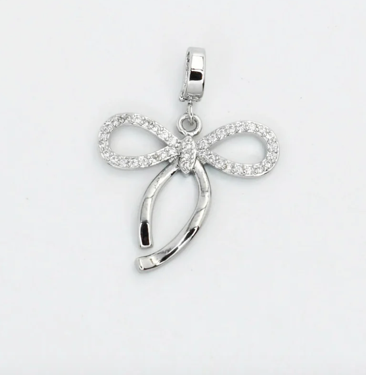 Silver Bow Tie Charm - Victoria's Toy Station