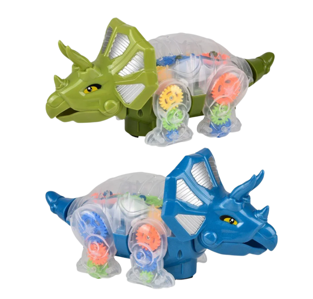 9.25" Light Up Gear Triceratops - Victoria's Toy Station