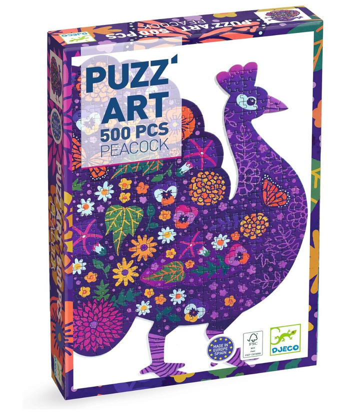 Puzz Art Peacock 500pc - Victoria's Toy Station