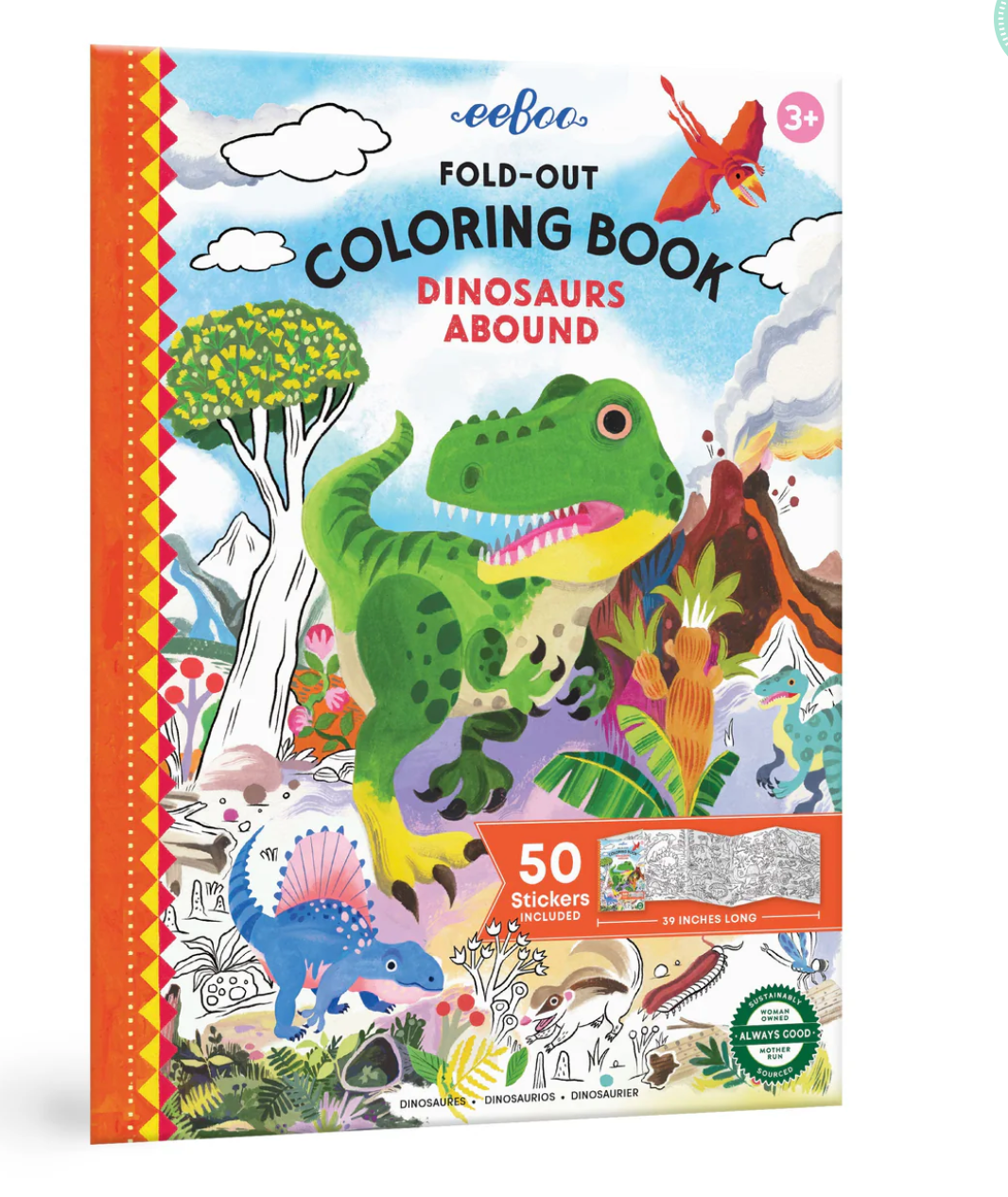 Dinosaurs Abound Fold Out Coloring Book - Victoria's Toy Station