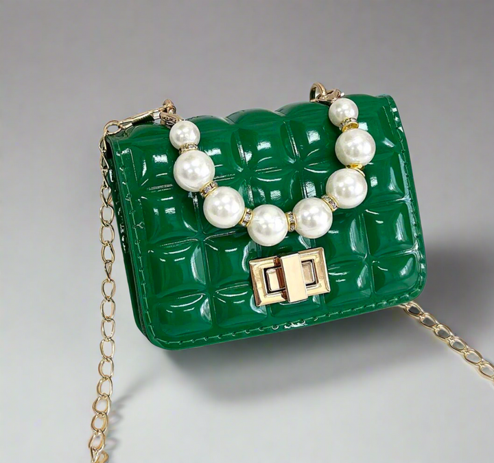 Patent Pearl Square Bag