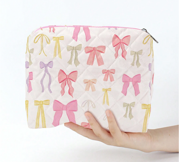 Bow Tie Print Makeup Bag