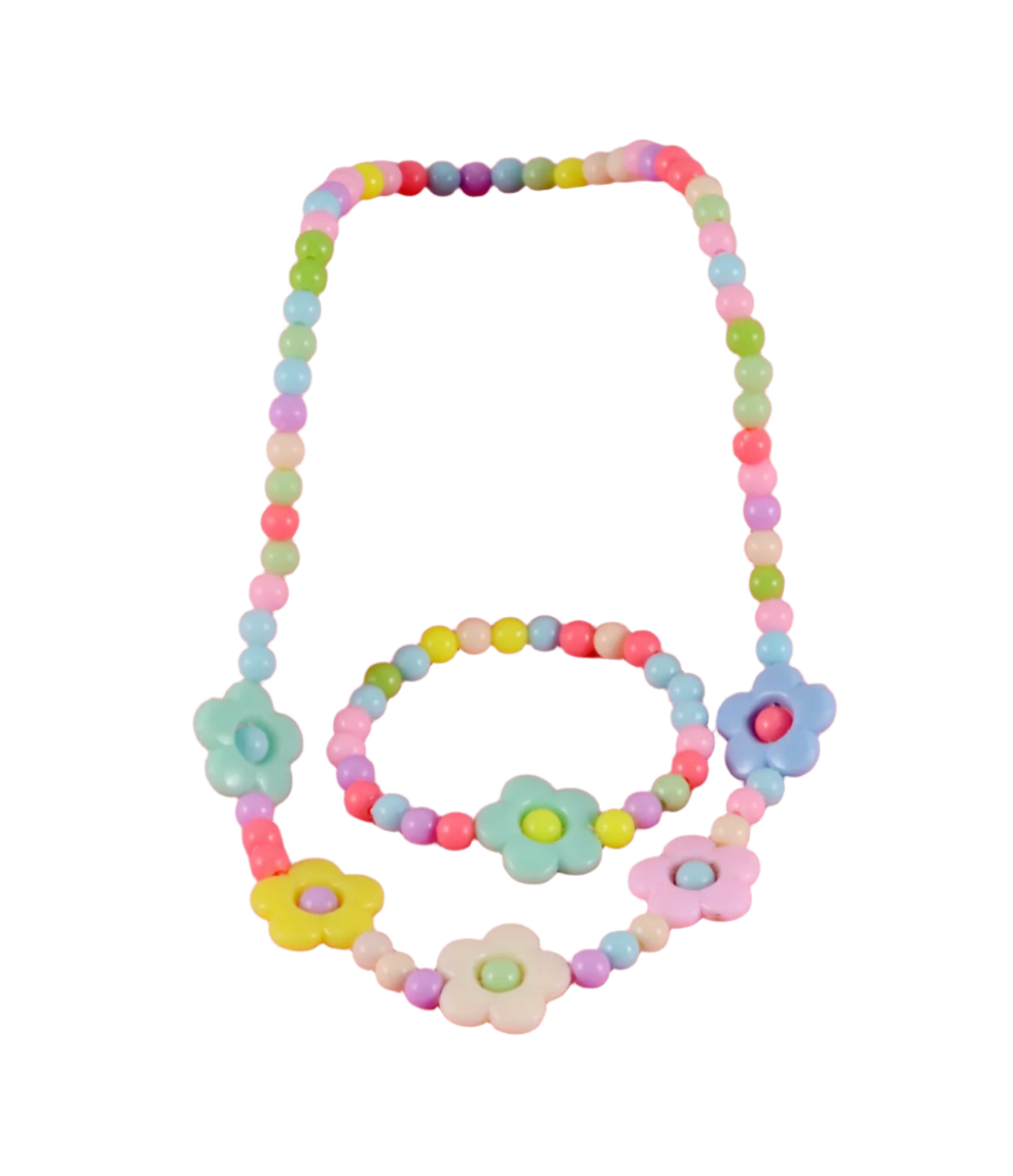 Flower Beaded Necklace & Bracelet Set - Victoria's Toy Station