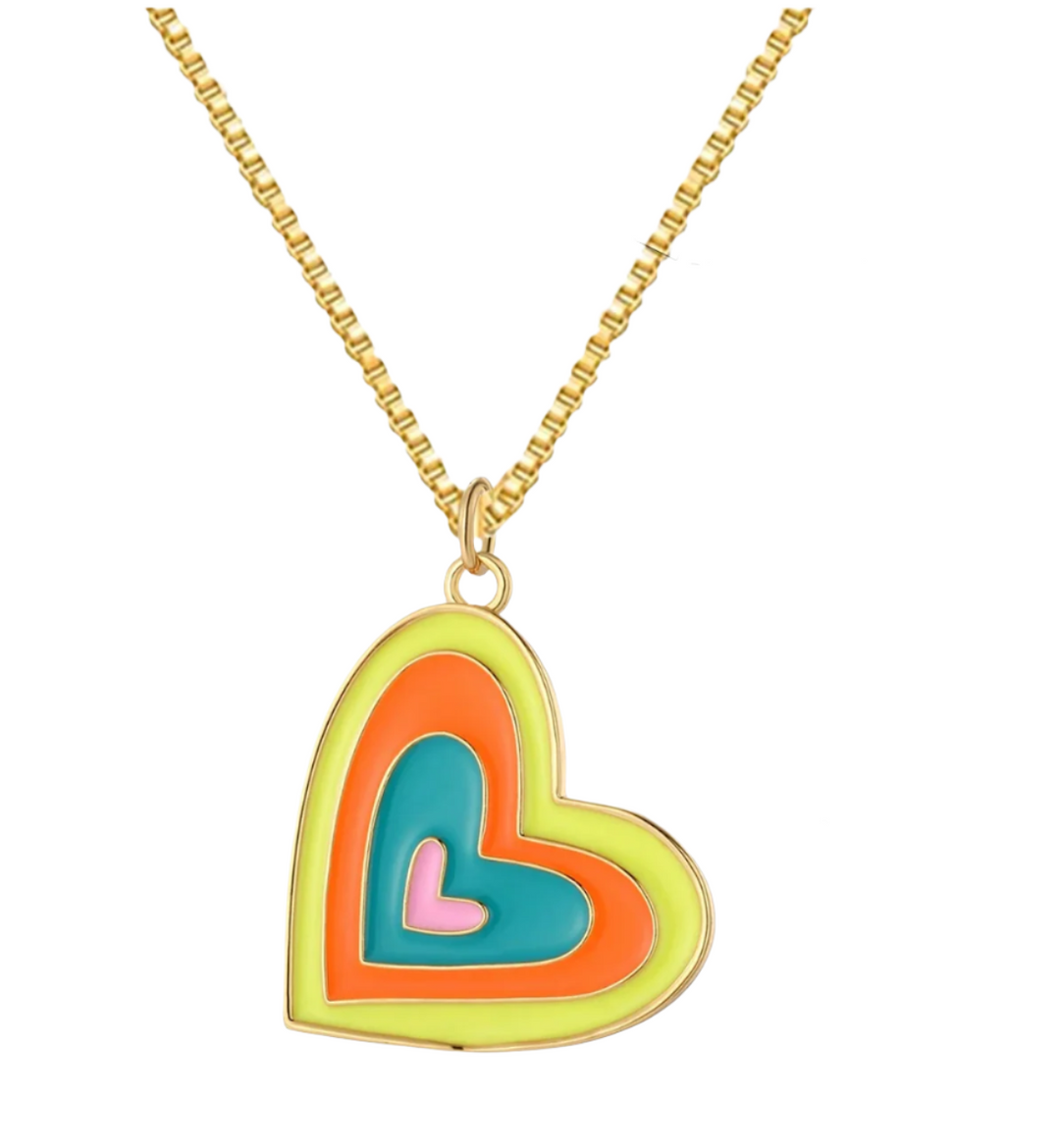 Neon Heart Pendant Necklace - Victoria's Toy Station