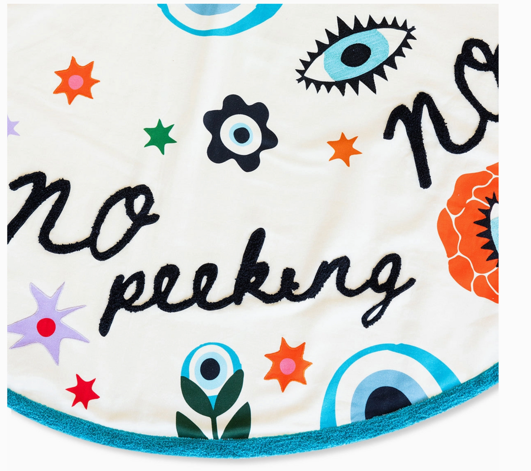 Embroidered Tree Skirt - No Peeking (pre-Order)