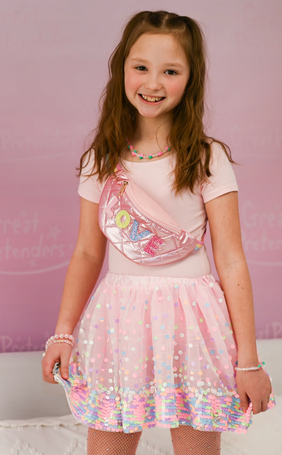 Pink/Neon Party Fun Sequins Skirt - Victoria's Toy Station