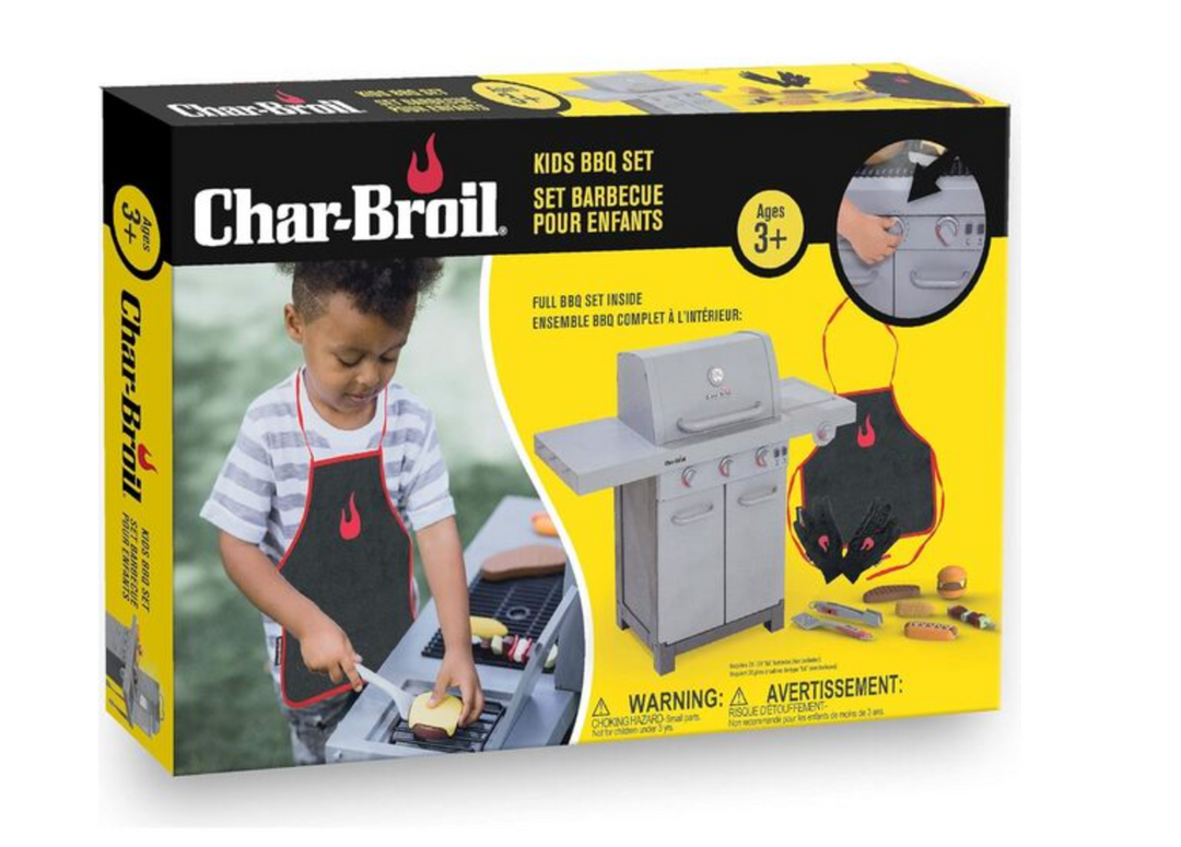 Char-Broil kids BBQ Pretend Play Set w/ Realistic Steam, Lights and Sounds and BBQ Accessories - Victoria's Toy Station