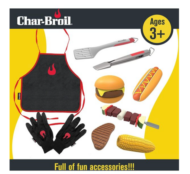 Char-Broil kids BBQ Pretend Play Set w/ Realistic Steam, Lights and Sounds and BBQ Accessories - Victoria's Toy Station