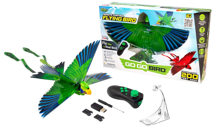 Go Go Bird Classic Green Parrot - Victoria's Toy Station