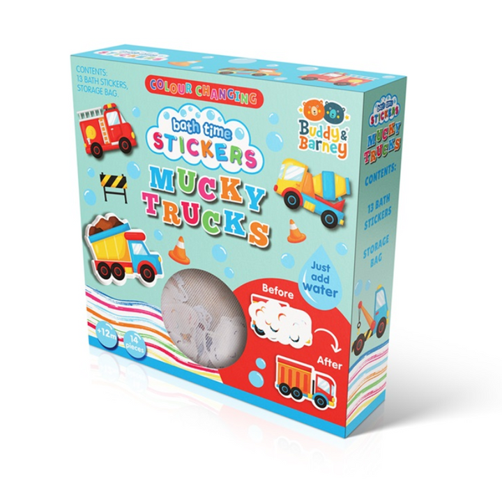 Mucky Trucks Colour Changing Bath Stickers - Victoria's Toy Station