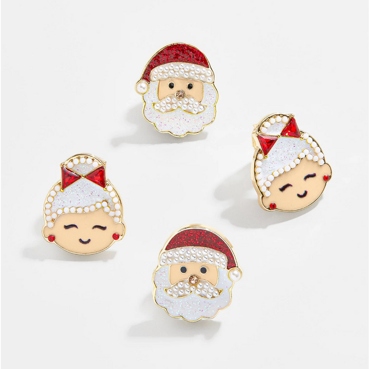 Mr. & Mrs. Claus Kids' Clip-On Earring Set