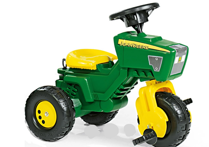 John Deere 3-Wheeled Pedal Tractor With Trailer