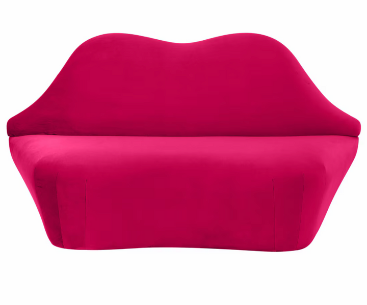 Lips Pink Velvet Settee