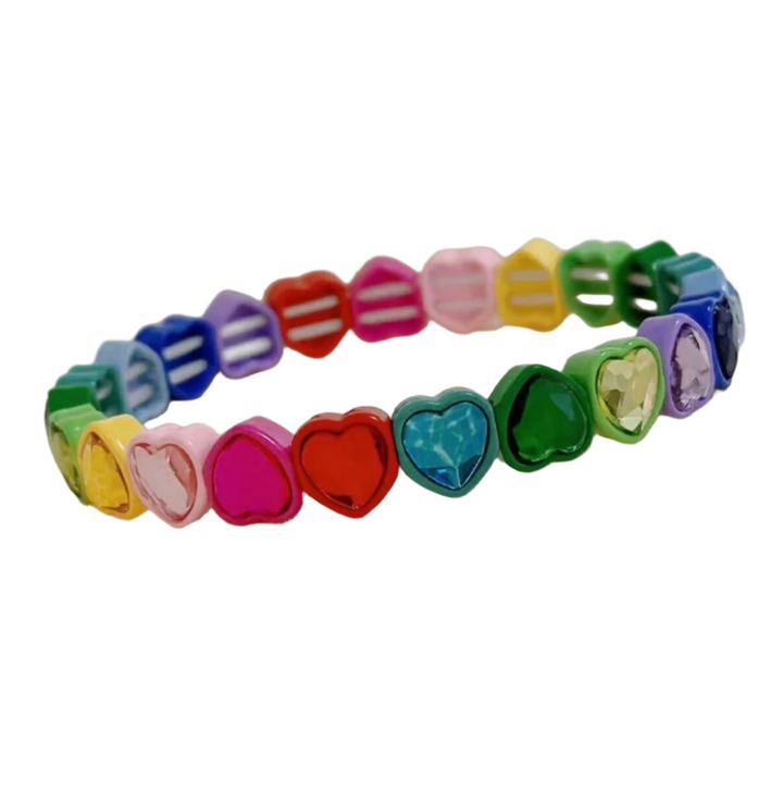 Enamel Multicolor Heart Bling Bracelet