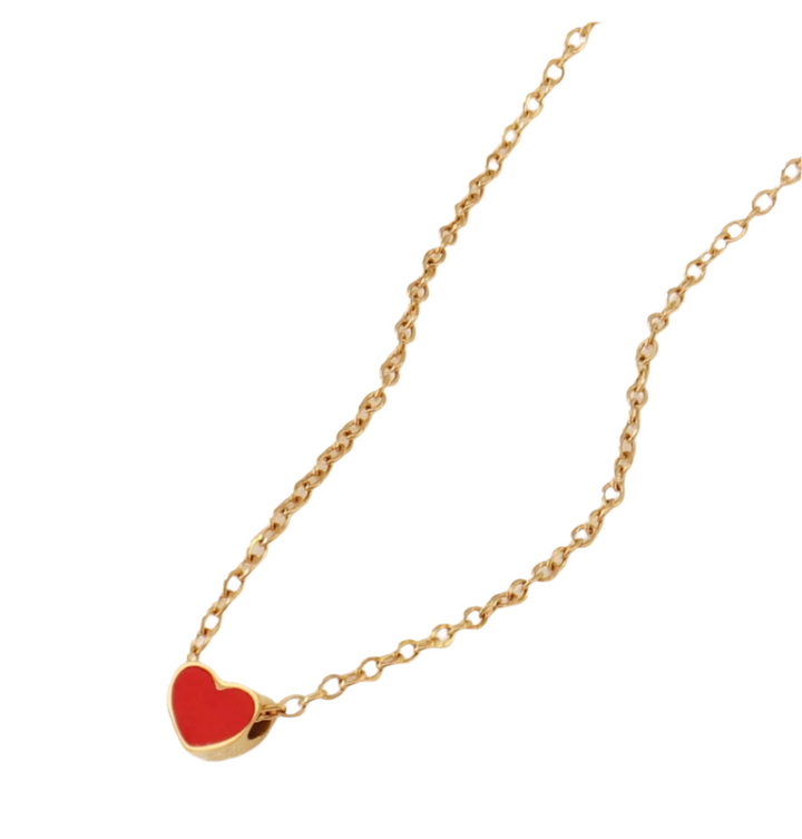 Enamel Heart Charm Necklace