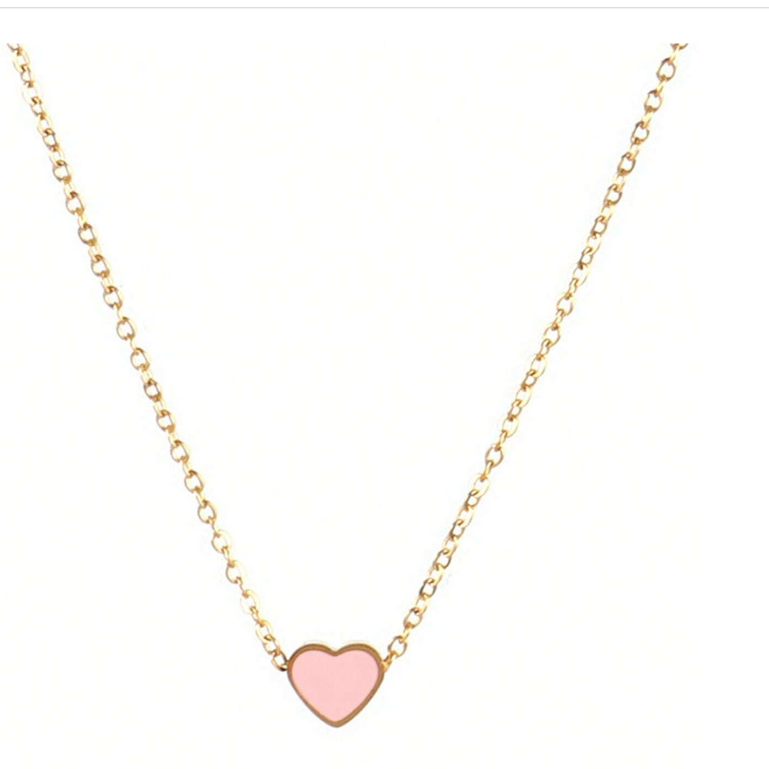 Enamel Heart Charm Necklace