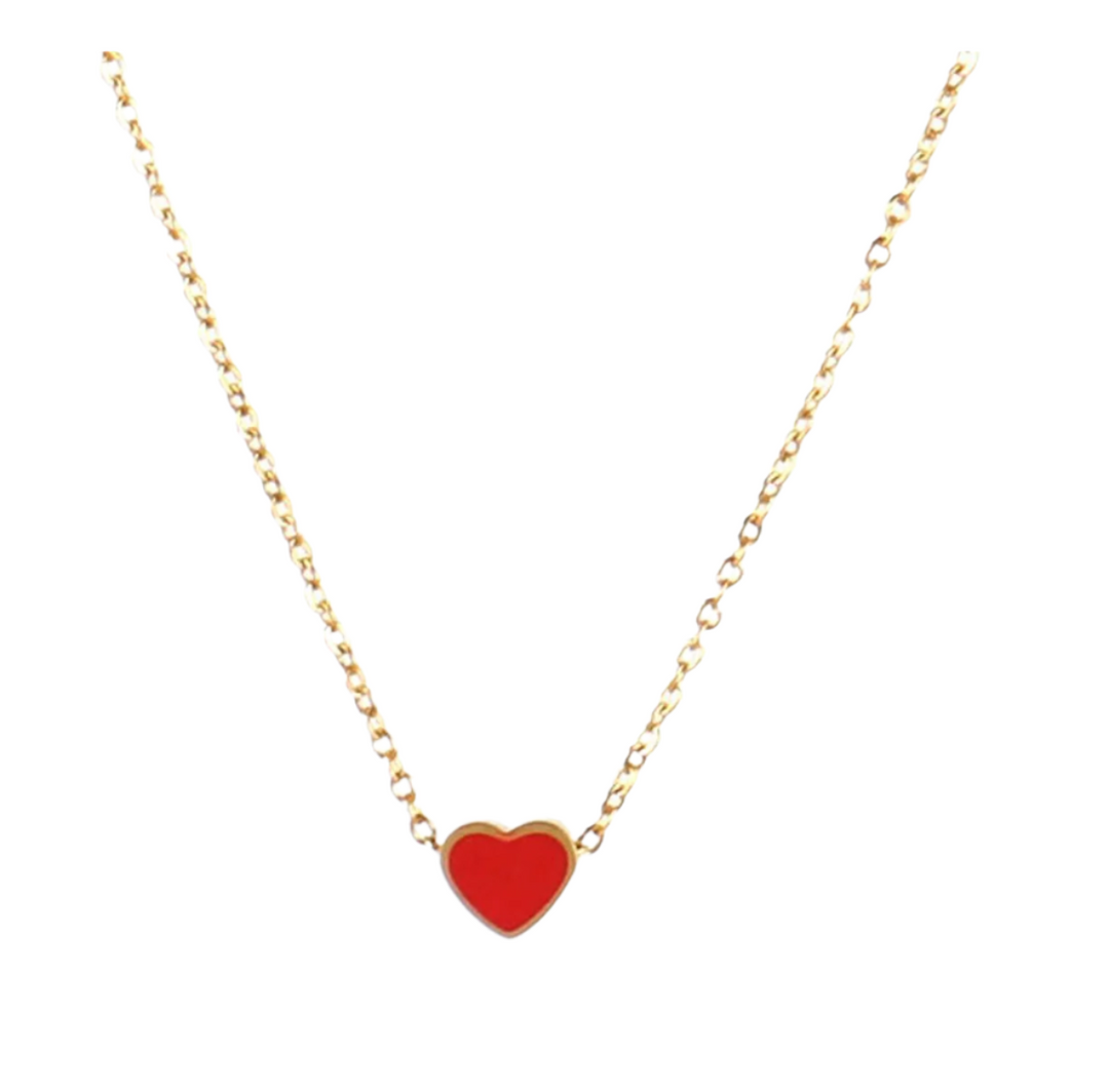 Enamel Heart Charm Necklace