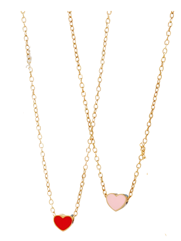 Enamel Heart Charm Necklace