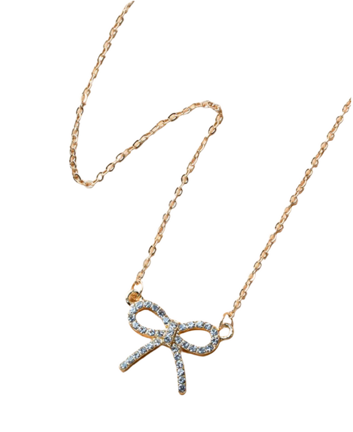 Petite Pavé Bow Necklace