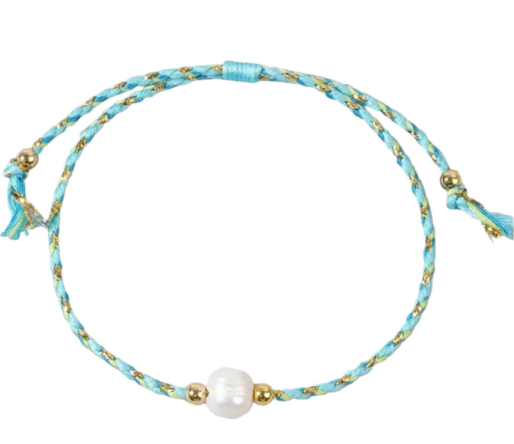 White Freshwater Pearl Handmade Rope Adjustable Bracelet - Victoria's Toy Station