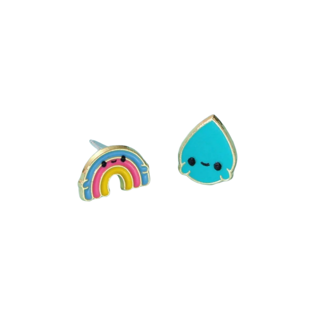 Enamel Rainbow Rain Earrings - Victoria's Toy Station