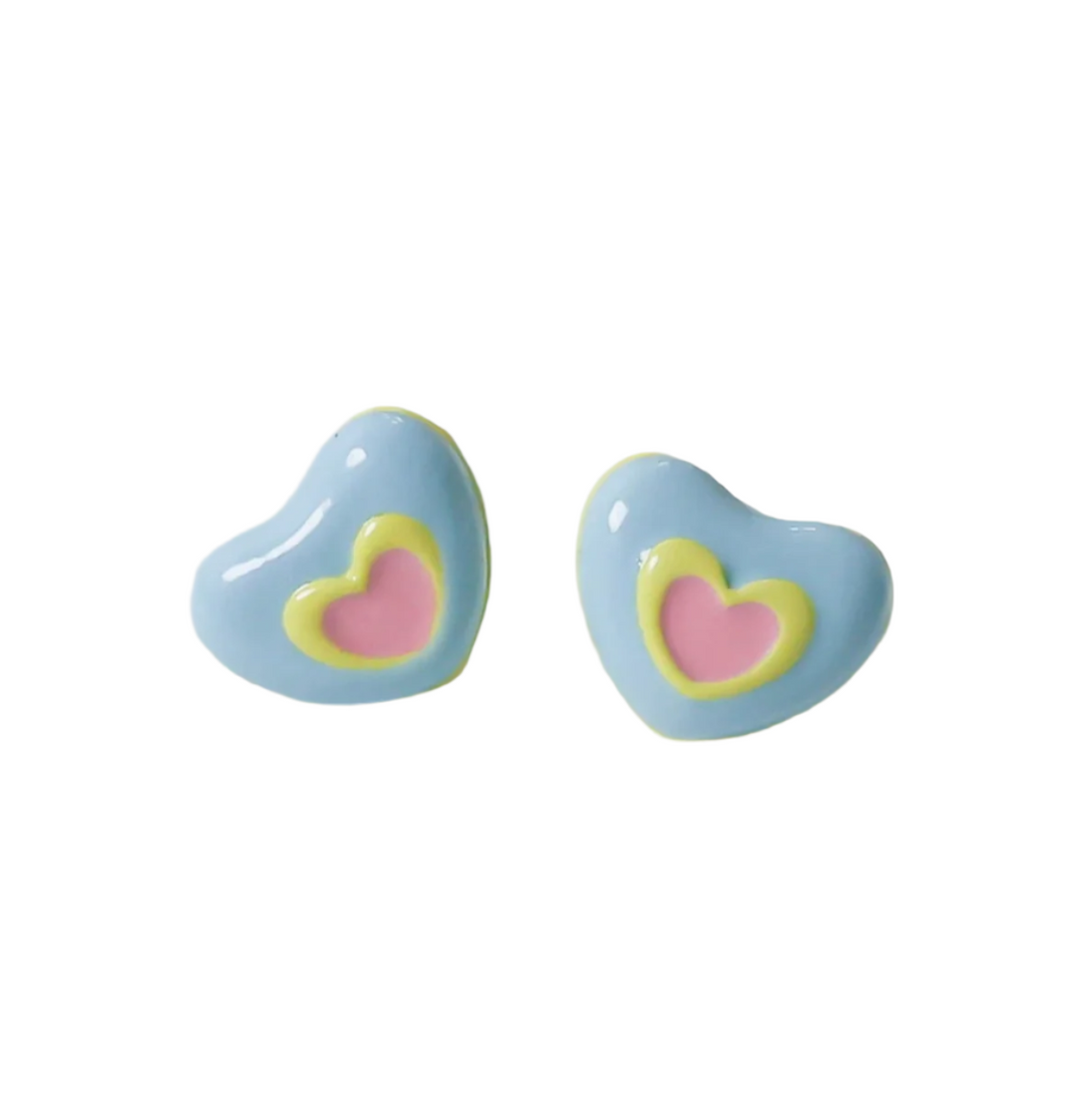 Candy Hearts Enamel Earrings - Victoria's Toy Station