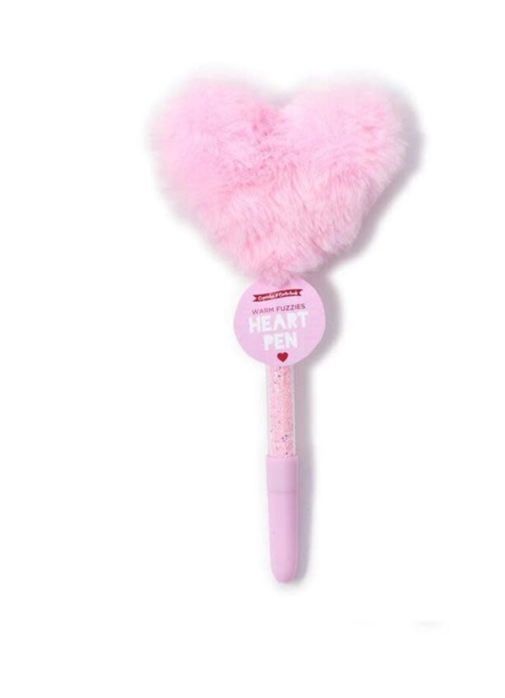 Plush Faux Fur Heart Pen