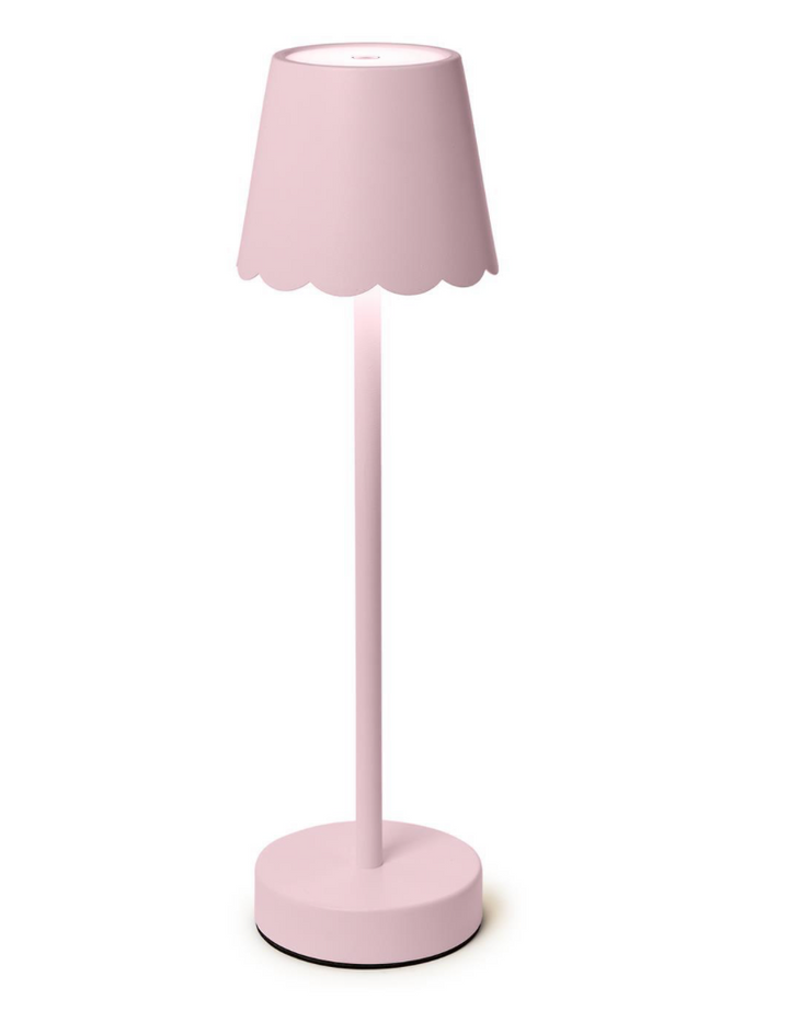 Pink LED Cordless Table Lamp w/ Scalloped Edge Shade (Copy)