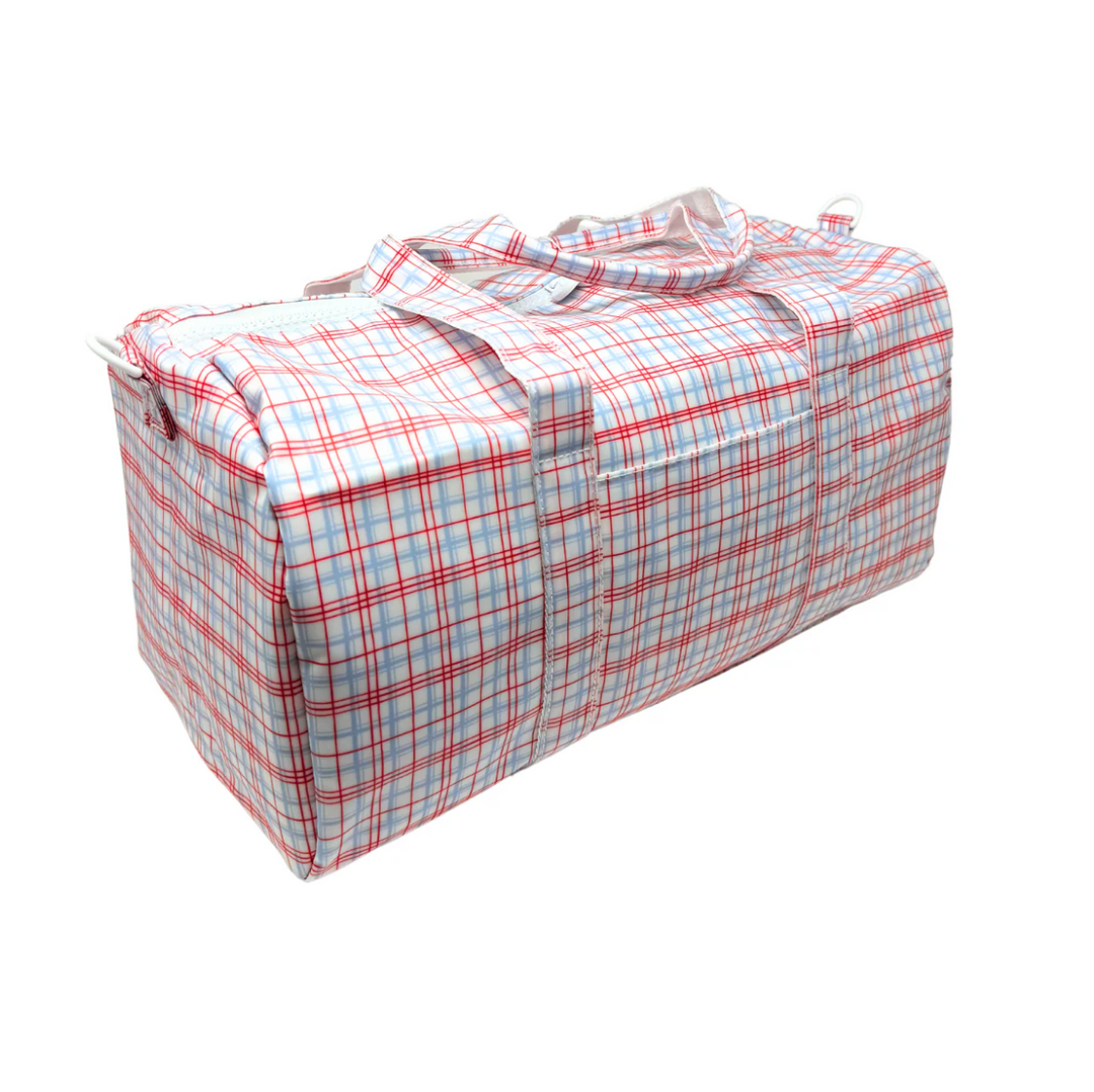 WEEKENDER - CLASSIC PLAID RED Duffel Bag - Victoria's Toy Station