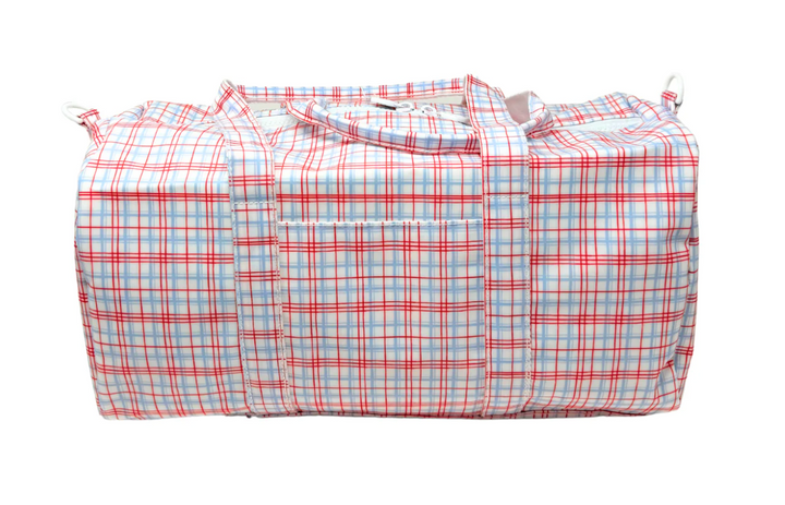 WEEKENDER - CLASSIC PLAID RED Duffel Bag - Victoria's Toy Station