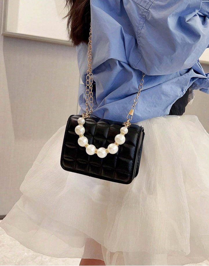 Patent Pearl Square Bag