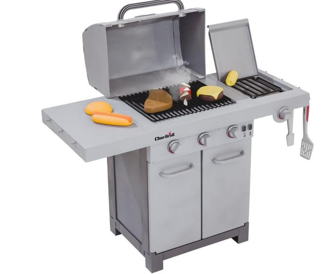 Char-Broil kids BBQ Pretend Play Set w/ Realistic Steam, Lights and Sounds and BBQ Accessories - Victoria's Toy Station