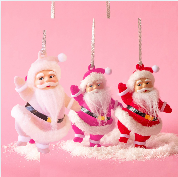 Retro Dancing Christmas Santa Ornament