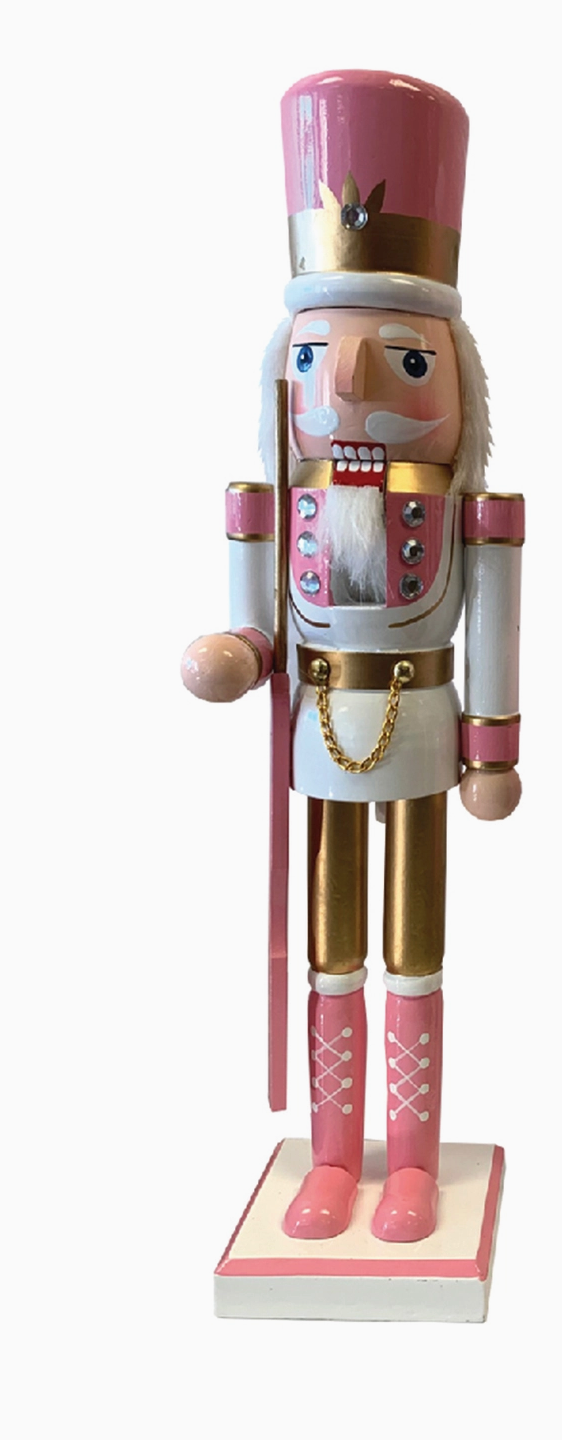 14" Pink & Gold Nutcrackers 2 Assorted