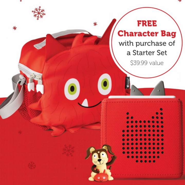 Toniebox 2024 Holiday Bundle Toniebox Playtime Puppy Starter Set with Free Character Bag red