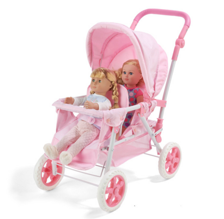 Double Doll Stroller – Pink/Gingham