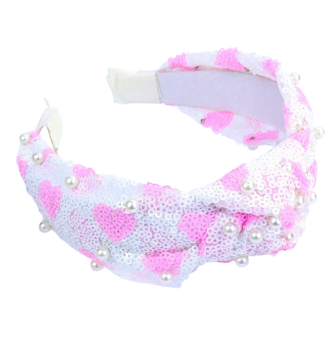 Sequin Heart Knotted Headband