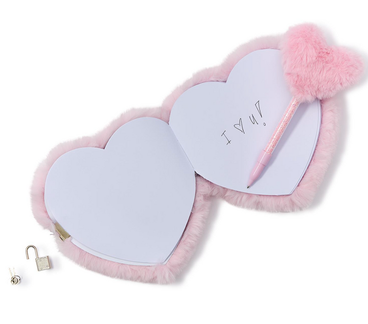 Plush Faux Fur Heart Journal