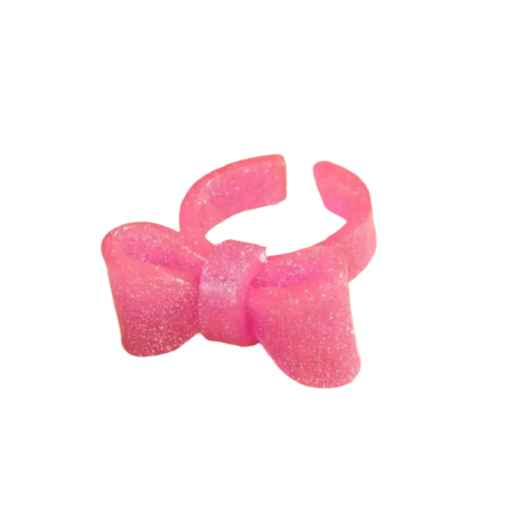 Colorful BowKnot Tie Acrylic Open Rings - Victoria's Toy Station