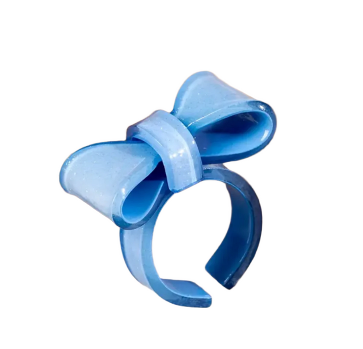 Colorful BowKnot Tie Acrylic Open Rings - Victoria's Toy Station